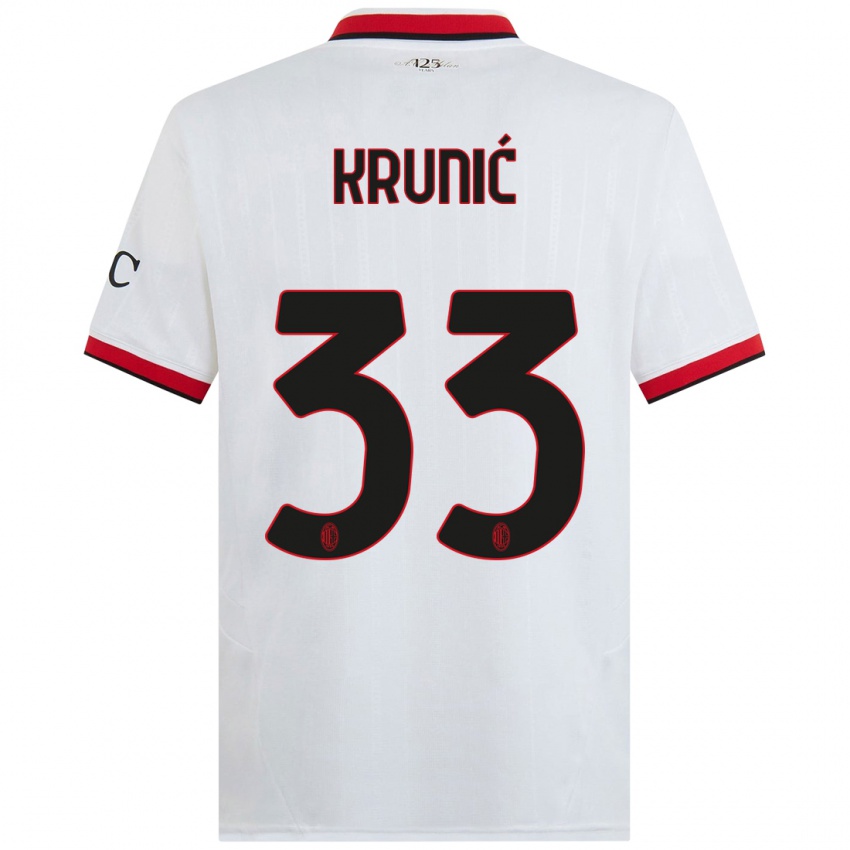 Bambino Maglia Rade Krunic #33 Bianco Nero Rosso Kit Gara Away 2024/25 Maglietta