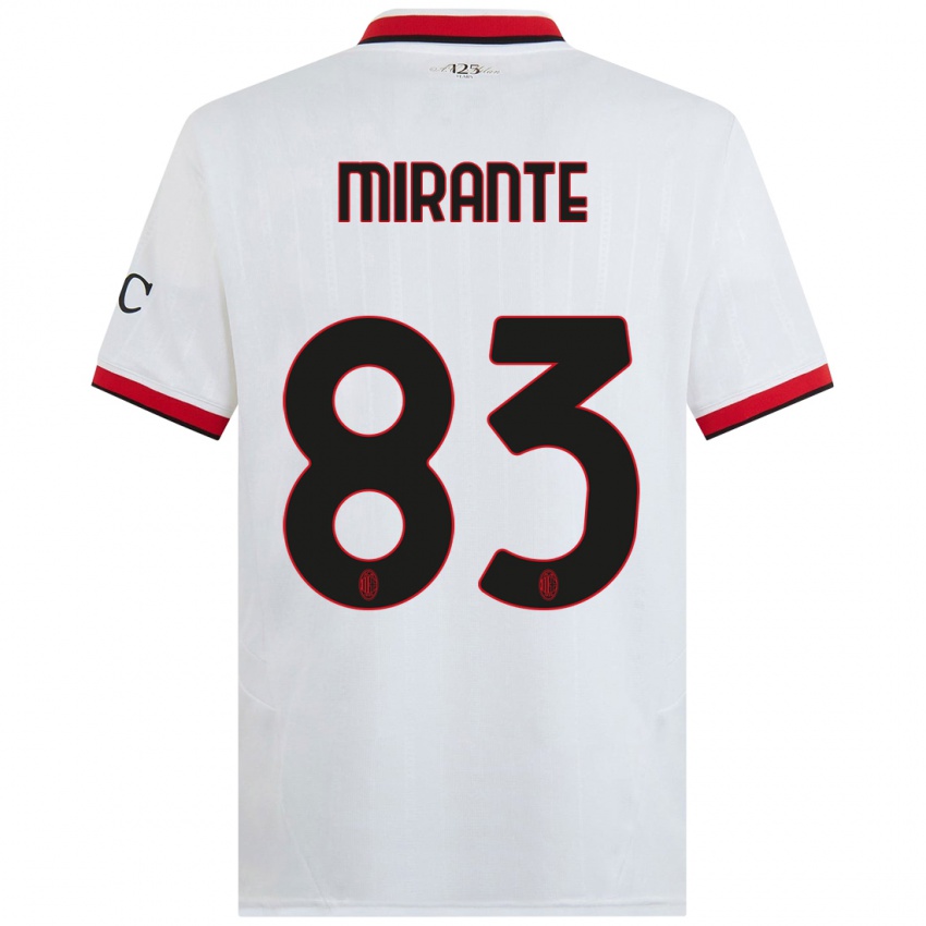 Bambino Maglia Antonio Mirante #83 Bianco Nero Rosso Kit Gara Away 2024/25 Maglietta