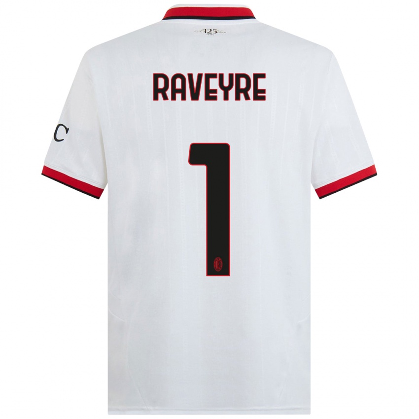 Bambino Maglia Noah Raveyre #1 Bianco Nero Rosso Kit Gara Away 2024/25 Maglietta