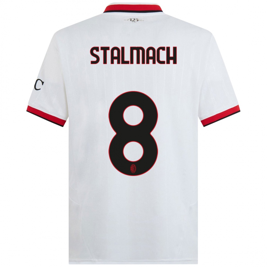 Bambino Maglia Dariusz Stalmach #8 Bianco Nero Rosso Kit Gara Away 2024/25 Maglietta