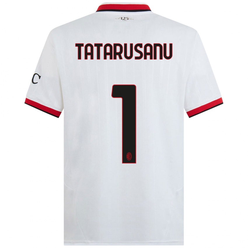 Bambino Maglia Ciprian Tatarusanu #1 Bianco Nero Rosso Kit Gara Away 2024/25 Maglietta