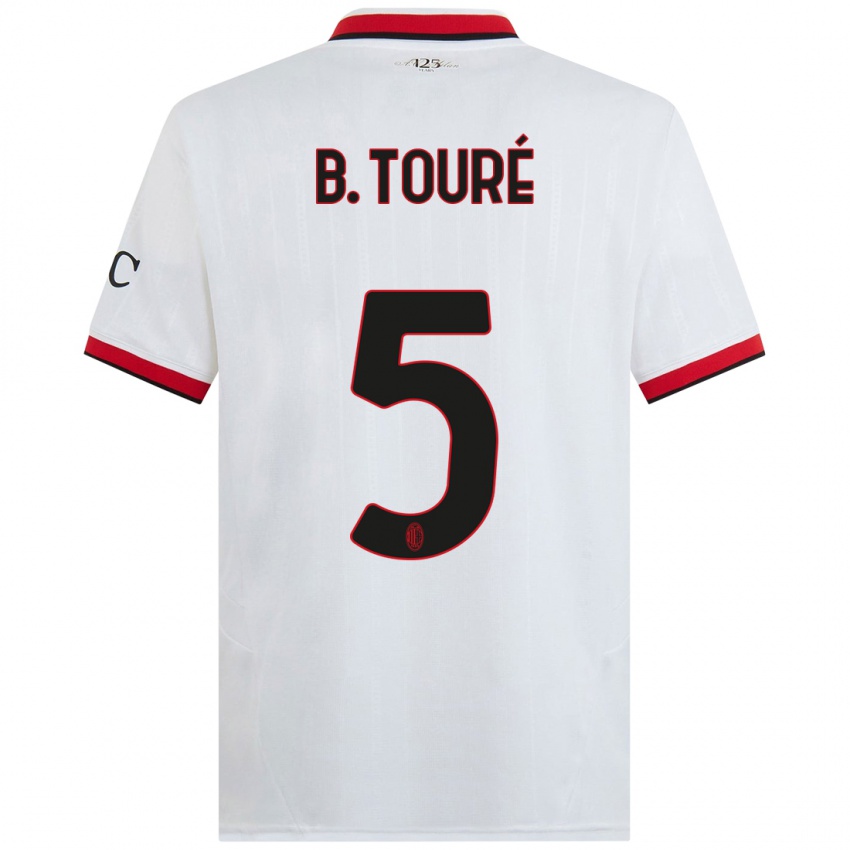 Bambino Maglia Fode Ballo-Toure #5 Bianco Nero Rosso Kit Gara Away 2024/25 Maglietta