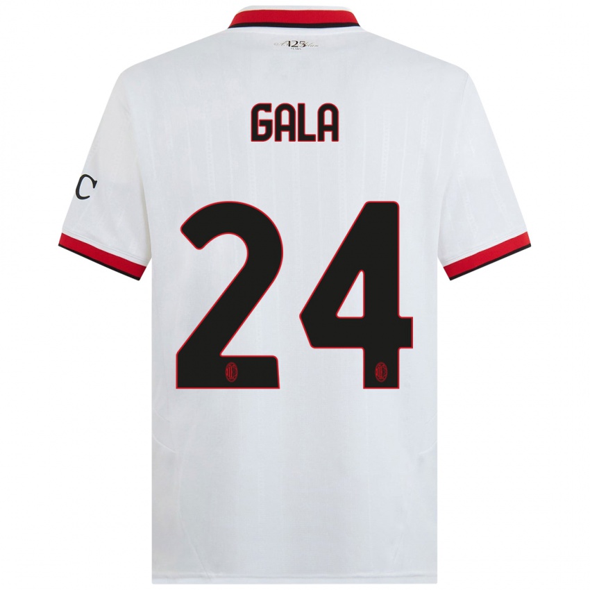 Bambino Maglia Antonio Gala #24 Bianco Nero Rosso Kit Gara Away 2024/25 Maglietta