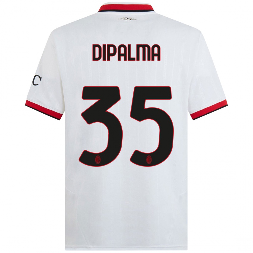 Bambino Maglia Matteo Dipalma #35 Bianco Nero Rosso Kit Gara Away 2024/25 Maglietta