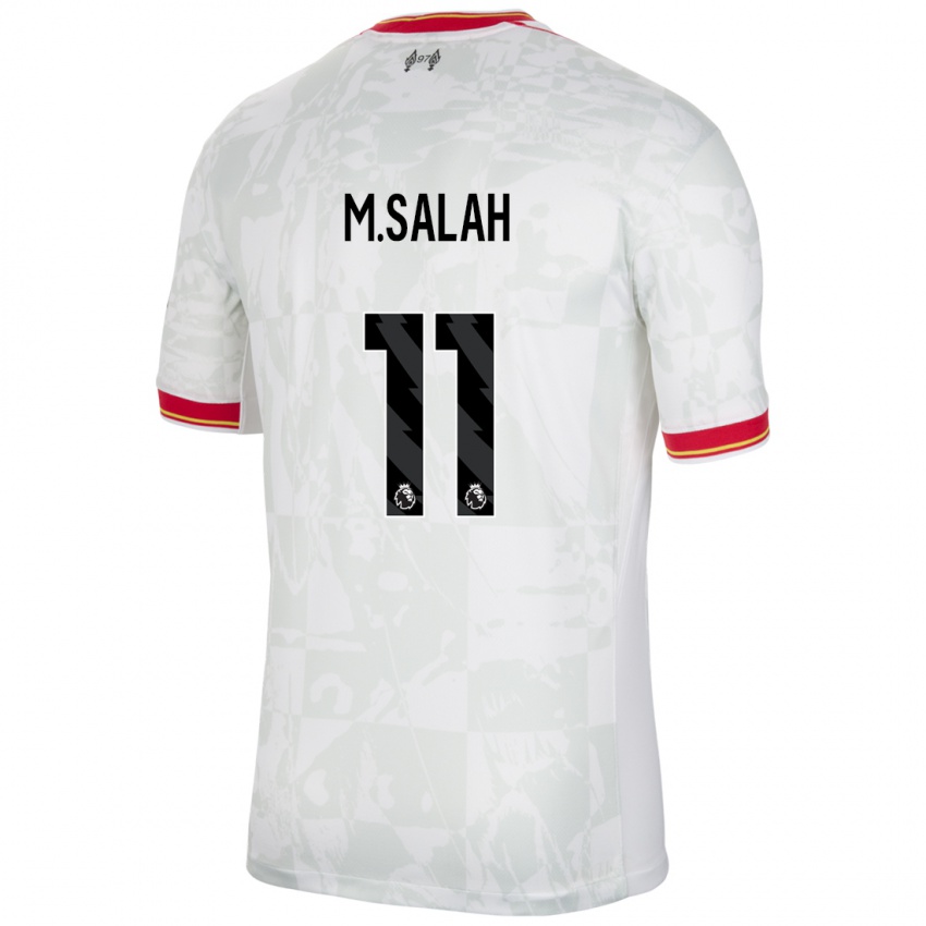 Bambino Maglia Mohamed Salah #11 Bianco Rosso Nero Kit Gara Third 2024/25 Maglietta