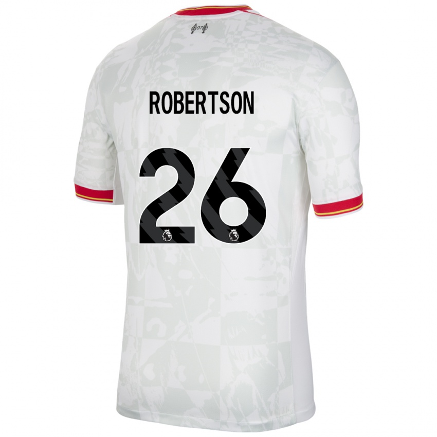 Bambino Maglia Andrew Robertson #26 Bianco Rosso Nero Kit Gara Third 2024/25 Maglietta