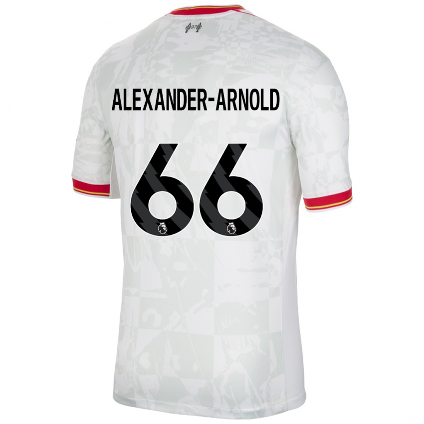 Bambino Maglia Trent Alexander-Arnold #66 Bianco Rosso Nero Kit Gara Third 2024/25 Maglietta