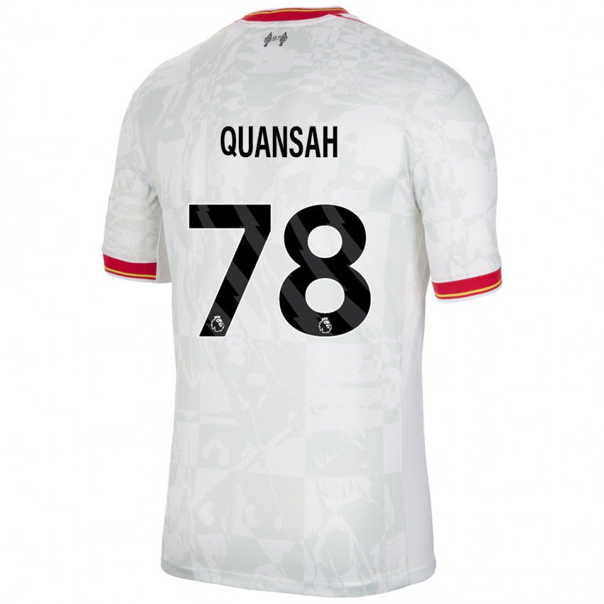 Bambino Maglia Jarell Quansah #78 Bianco Rosso Nero Kit Gara Third 2024/25 Maglietta