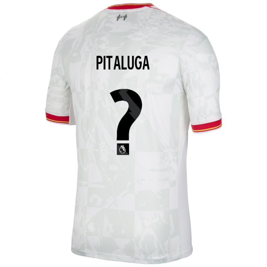 Bambino Maglia Marcelo Pitaluga #0 Bianco Rosso Nero Kit Gara Third 2024/25 Maglietta