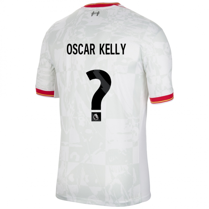 Bambino Maglia Oscar Kelly #0 Bianco Rosso Nero Kit Gara Third 2024/25 Maglietta