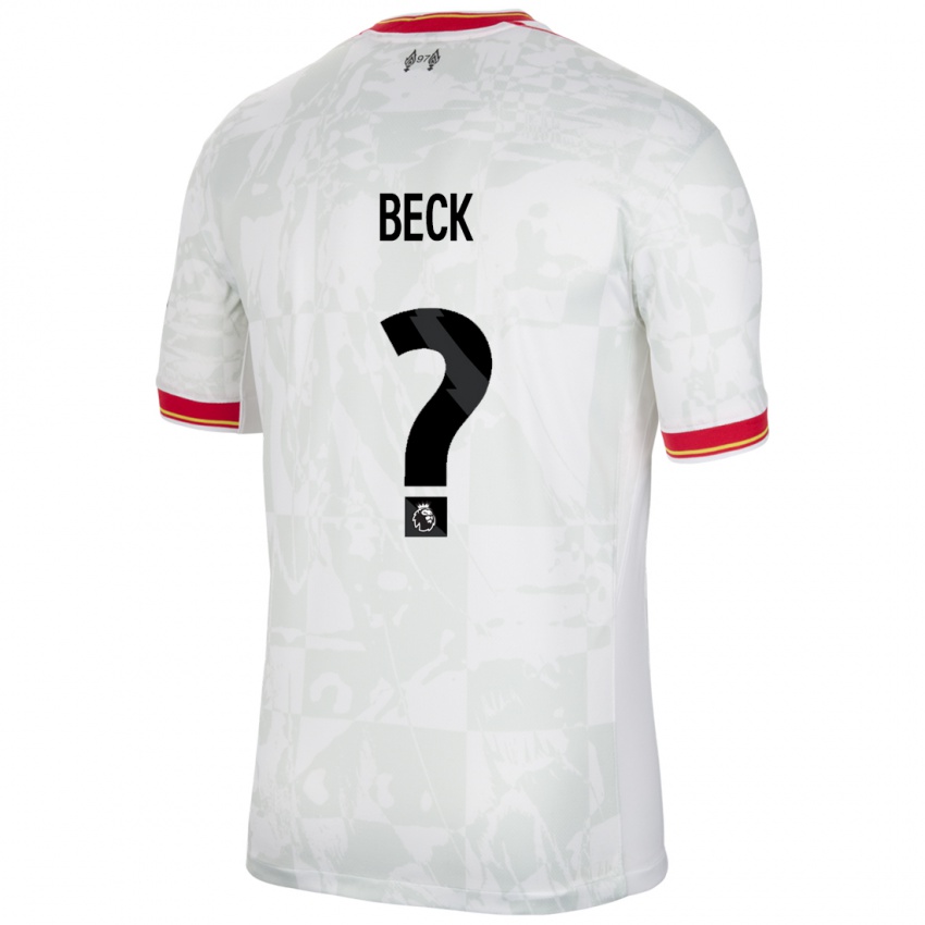 Bambino Maglia Owen Beck #0 Bianco Rosso Nero Kit Gara Third 2024/25 Maglietta