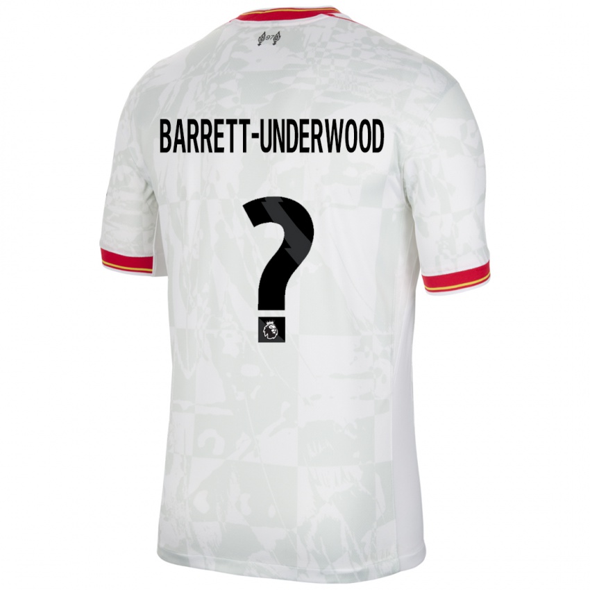 Bambino Maglia Keehan Barrett-Underwood #0 Bianco Rosso Nero Kit Gara Third 2024/25 Maglietta