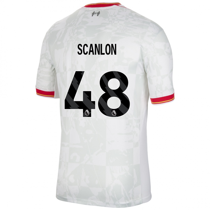 Bambino Maglia Calum Scanlon #48 Bianco Rosso Nero Kit Gara Third 2024/25 Maglietta