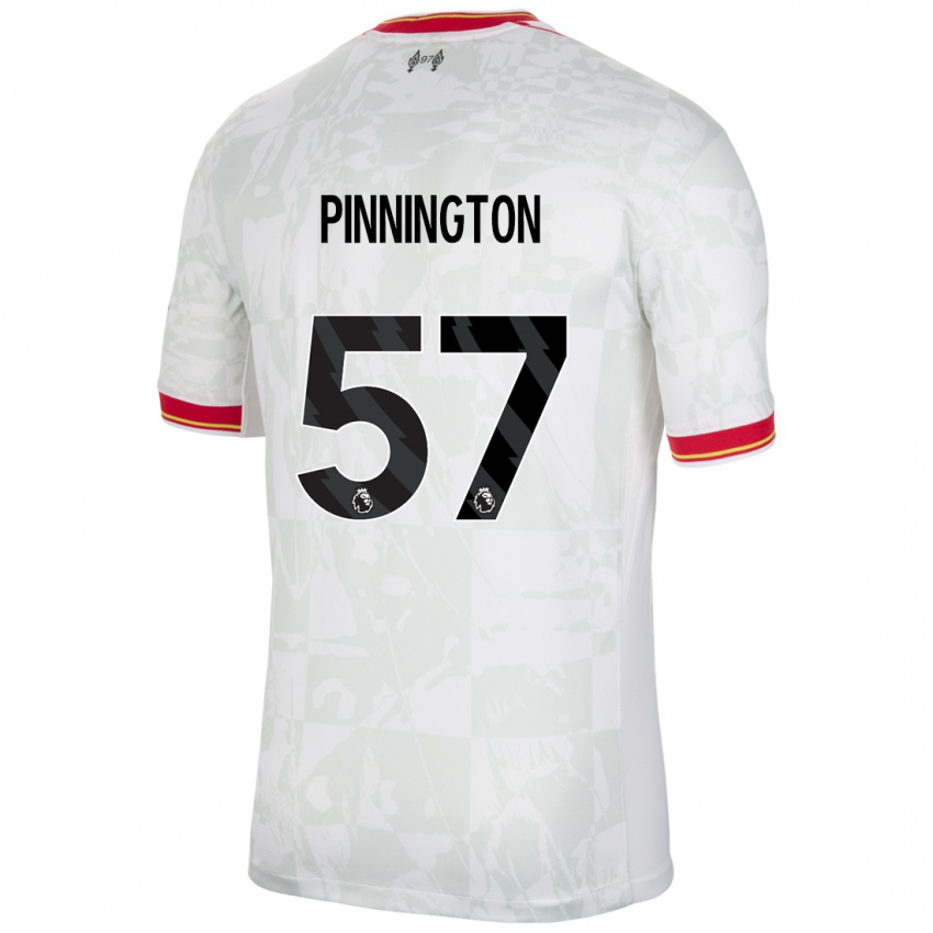 Bambino Maglia Carter Pinnington #57 Bianco Rosso Nero Kit Gara Third 2024/25 Maglietta