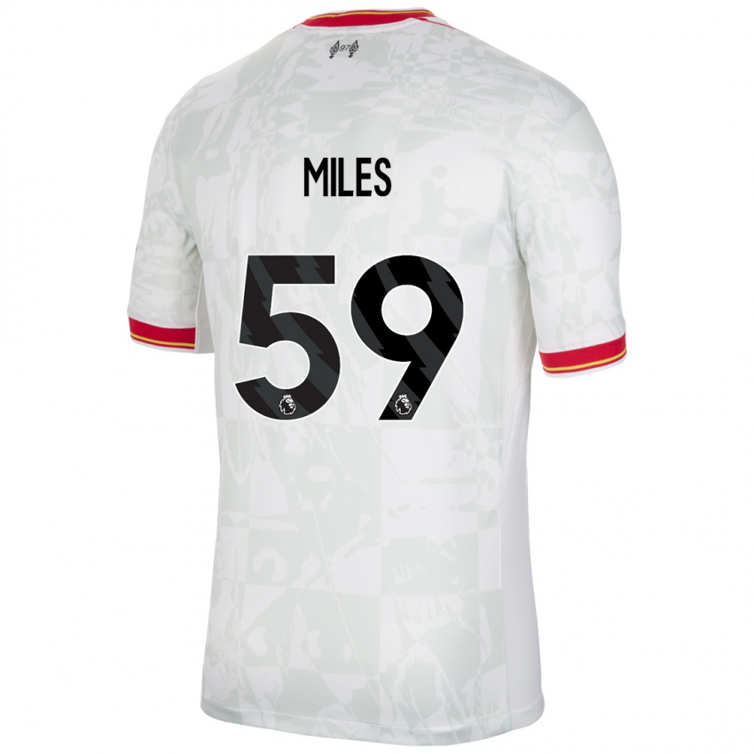 Bambino Maglia Terence Miles #59 Bianco Rosso Nero Kit Gara Third 2024/25 Maglietta