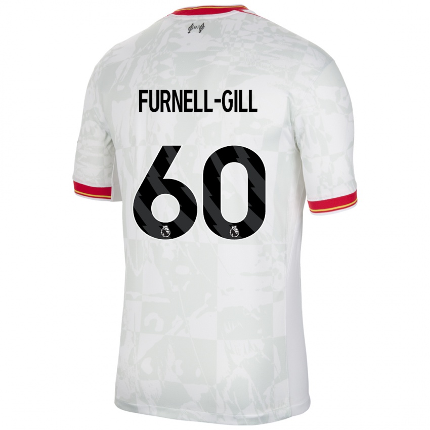 Bambino Maglia Luca Furnell-Gill #60 Bianco Rosso Nero Kit Gara Third 2024/25 Maglietta