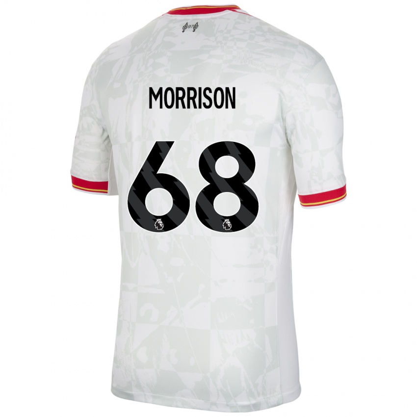 Bambino Maglia Kieran Morrison #68 Bianco Rosso Nero Kit Gara Third 2024/25 Maglietta