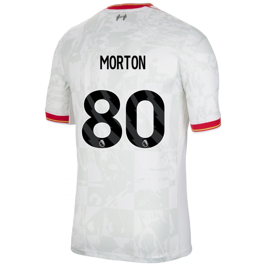 Bambino Maglia Tyler Morton #80 Bianco Rosso Nero Kit Gara Third 2024/25 Maglietta