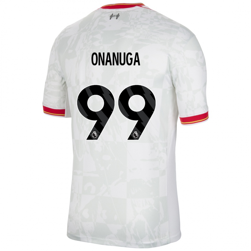 Bambino Maglia Fola Onanuga #99 Bianco Rosso Nero Kit Gara Third 2024/25 Maglietta