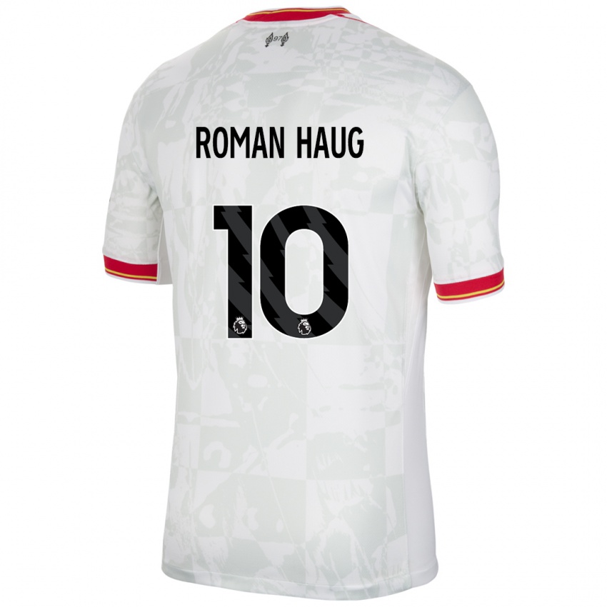 Bambino Maglia Sophie Román Haug #10 Bianco Rosso Nero Kit Gara Third 2024/25 Maglietta