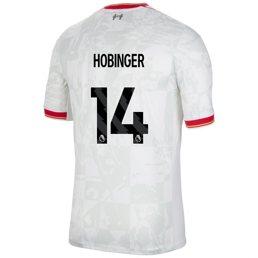 Bambino Maglia Marie Höbinger #14 Bianco Rosso Nero Kit Gara Third 2024/25 Maglietta