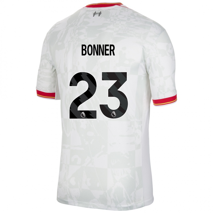 Bambino Maglia Gemma Bonner #23 Bianco Rosso Nero Kit Gara Third 2024/25 Maglietta