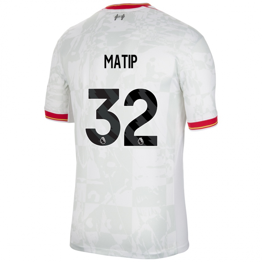 Bambino Maglia Joel Matip #32 Bianco Rosso Nero Kit Gara Third 2024/25 Maglietta