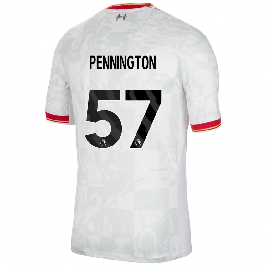 Bambino Maglia Cody Pennington #57 Bianco Rosso Nero Kit Gara Third 2024/25 Maglietta