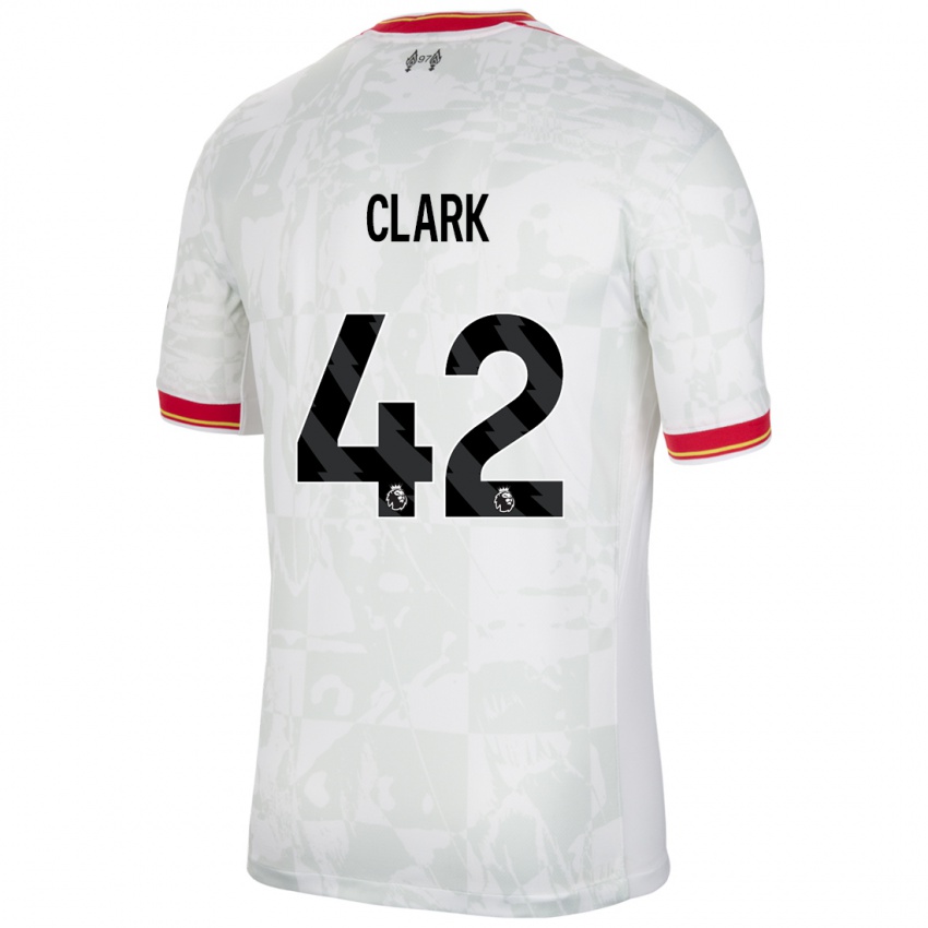 Bambino Maglia Bobby Clark #42 Bianco Rosso Nero Kit Gara Third 2024/25 Maglietta