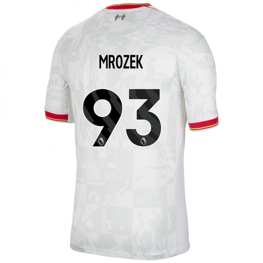 Bambino Maglia Fabian Mrozek #93 Bianco Rosso Nero Kit Gara Third 2024/25 Maglietta