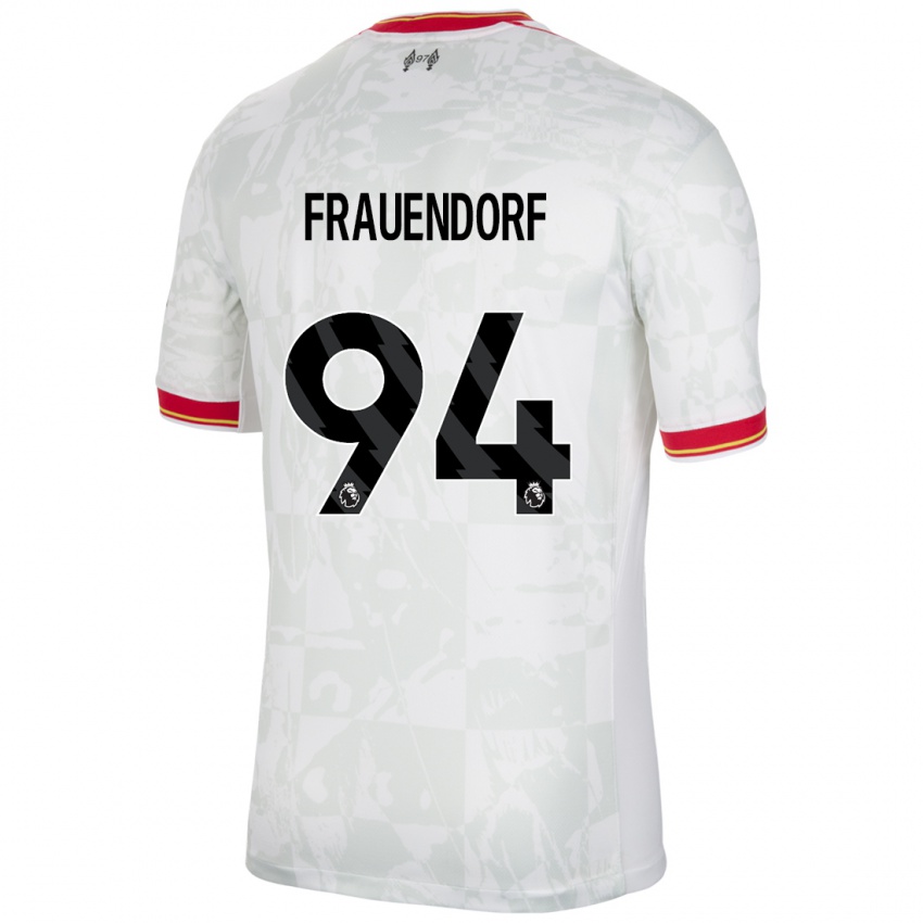 Bambino Maglia Melkamu Frauendorf #94 Bianco Rosso Nero Kit Gara Third 2024/25 Maglietta