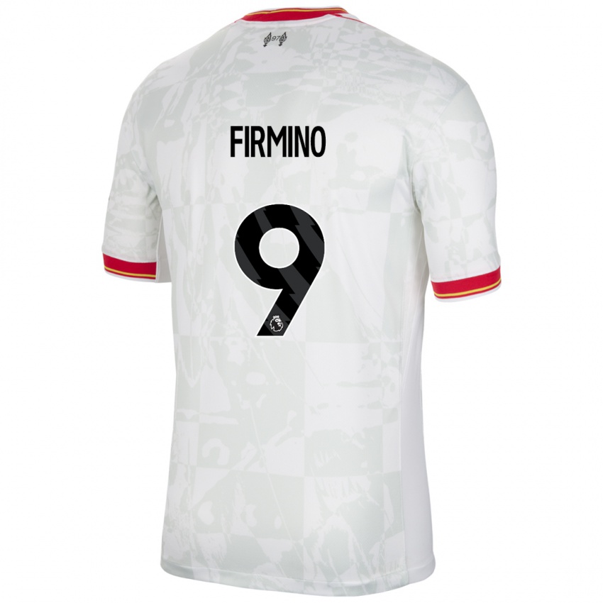 Bambino Maglia Roberto Firmino #9 Bianco Rosso Nero Kit Gara Third 2024/25 Maglietta