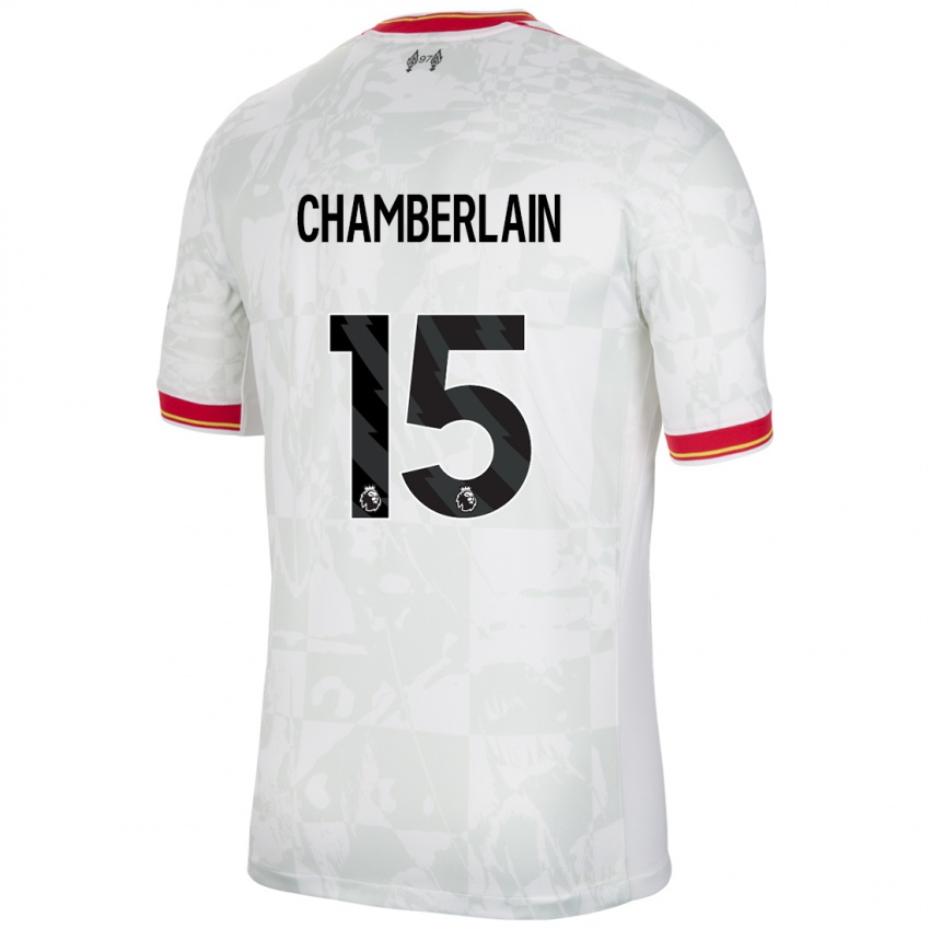 Bambino Maglia Alex Oxlade Chamberlain #15 Bianco Rosso Nero Kit Gara Third 2024/25 Maglietta