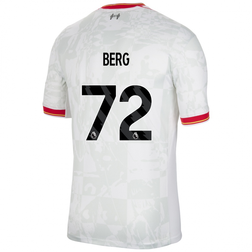 Bambino Maglia Sepp Van Den Berg #72 Bianco Rosso Nero Kit Gara Third 2024/25 Maglietta