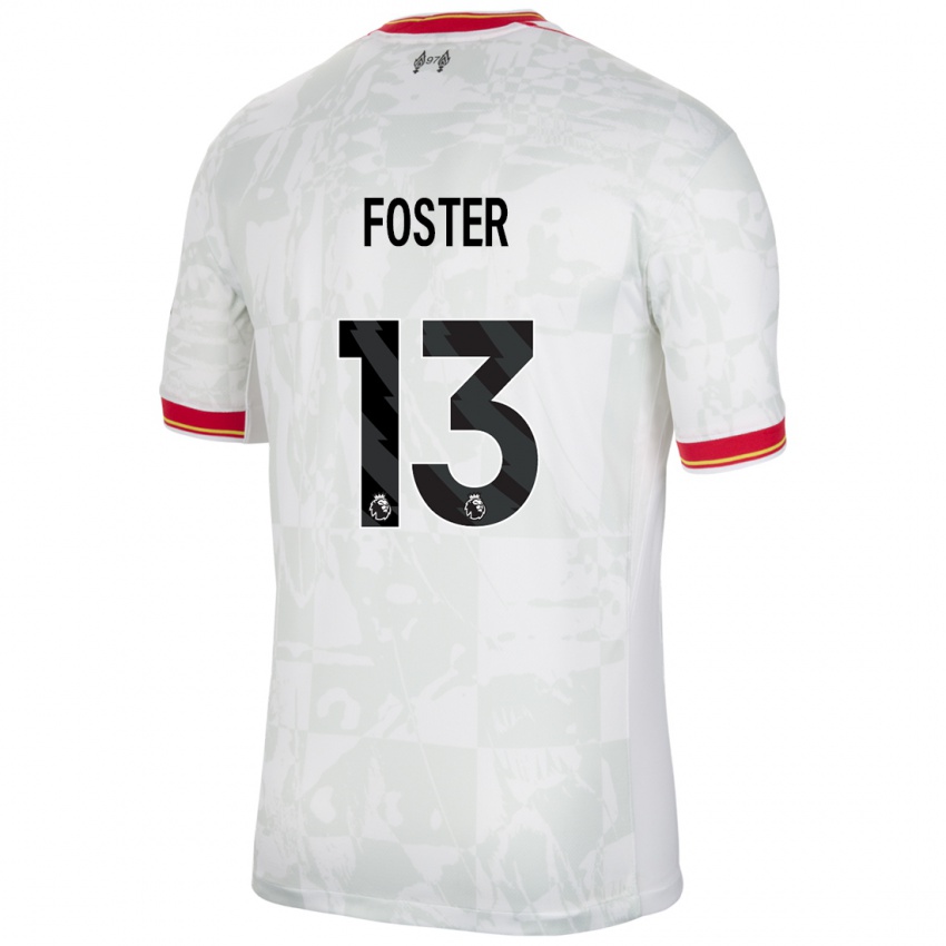 Bambino Maglia Rylee Foster #13 Bianco Rosso Nero Kit Gara Third 2024/25 Maglietta