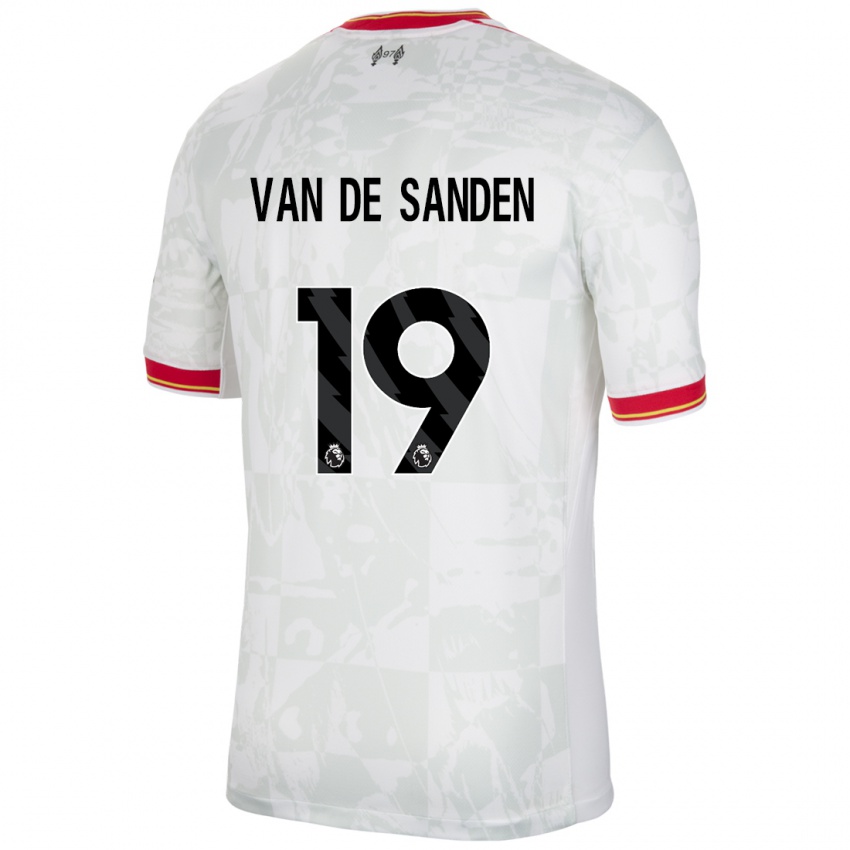 Bambino Maglia Shanice Van De Sanden #19 Bianco Rosso Nero Kit Gara Third 2024/25 Maglietta