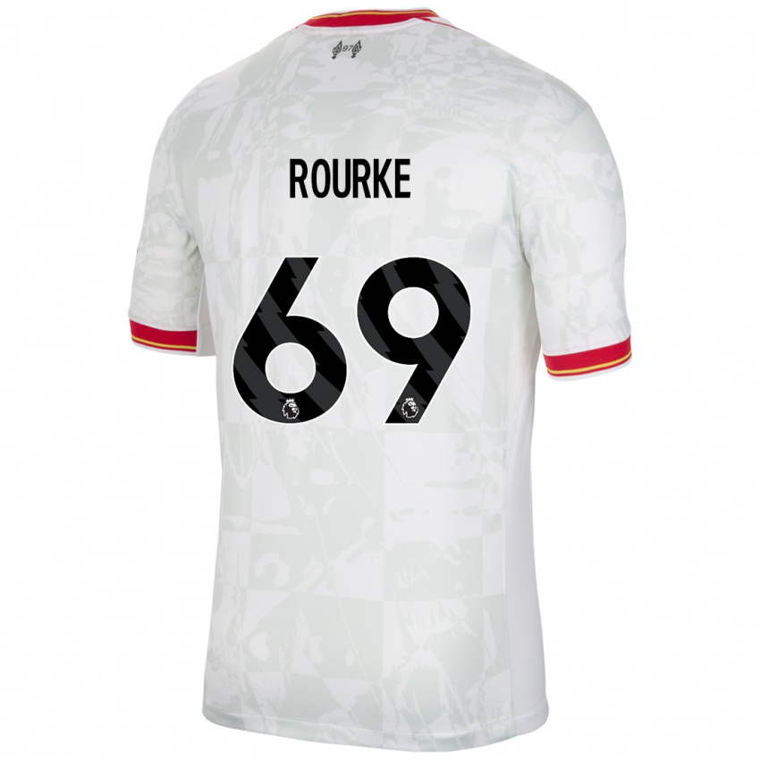 Bambino Maglia Fidel O'rourke #69 Bianco Rosso Nero Kit Gara Third 2024/25 Maglietta