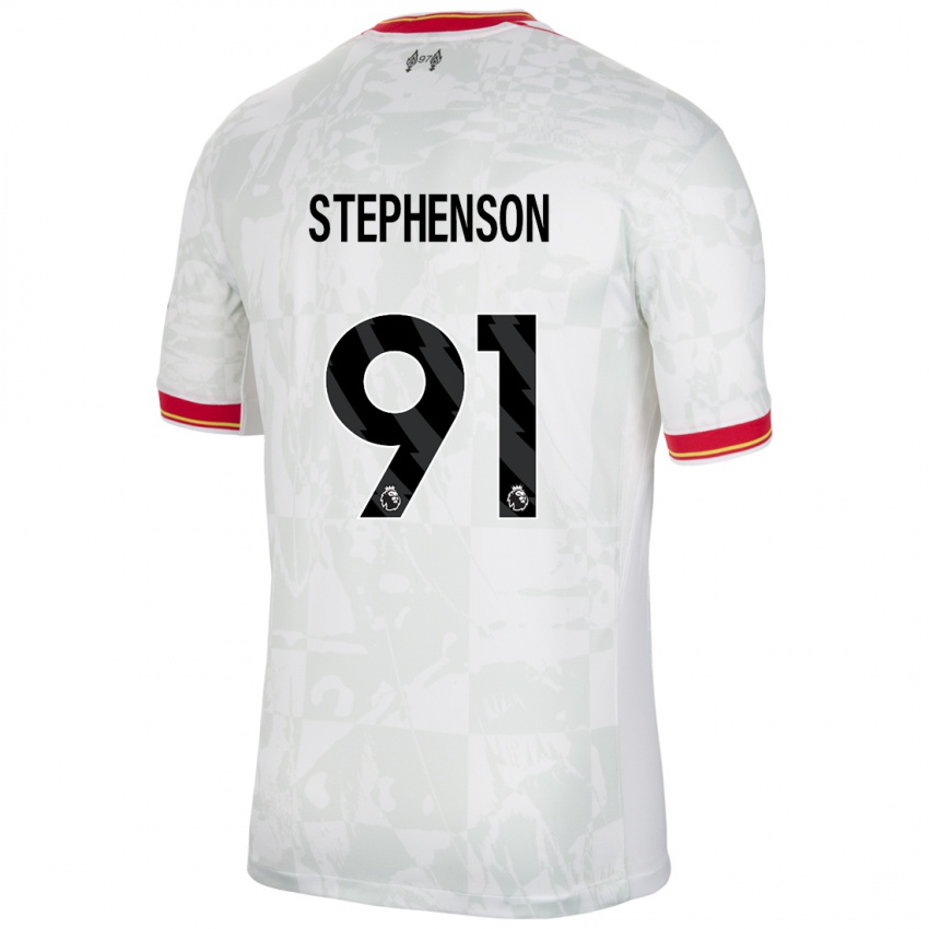 Bambino Maglia Luca Stephenson #91 Bianco Rosso Nero Kit Gara Third 2024/25 Maglietta