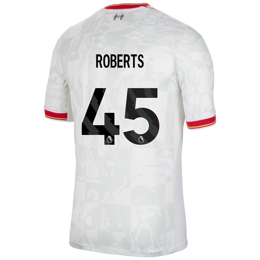 Bambino Maglia Iwan Roberts #45 Bianco Rosso Nero Kit Gara Third 2024/25 Maglietta