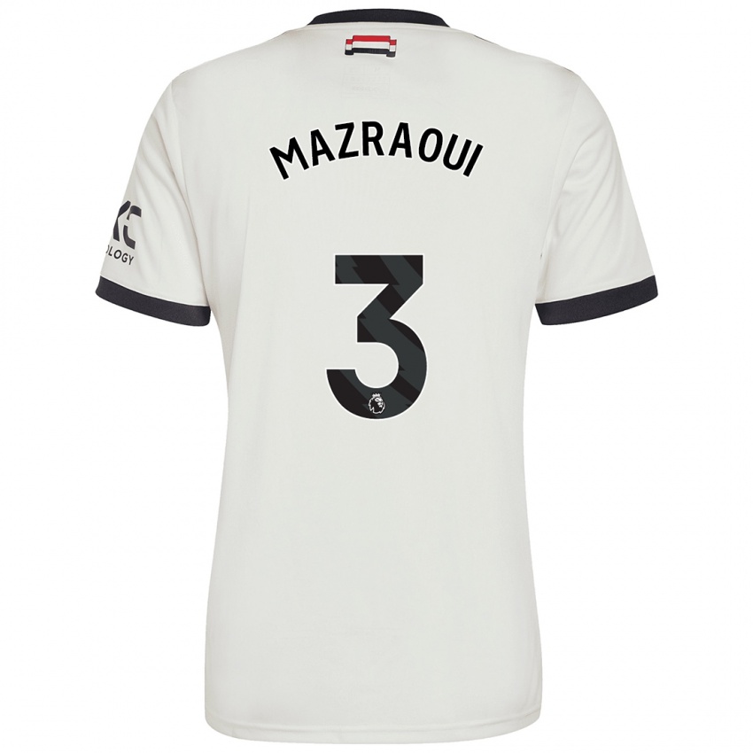 Bambino Maglia Noussair Mazraoui #3 Bianco Sporco Kit Gara Third 2024/25 Maglietta