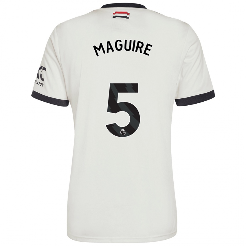 Bambino Maglia Harry Maguire #5 Bianco Sporco Kit Gara Third 2024/25 Maglietta