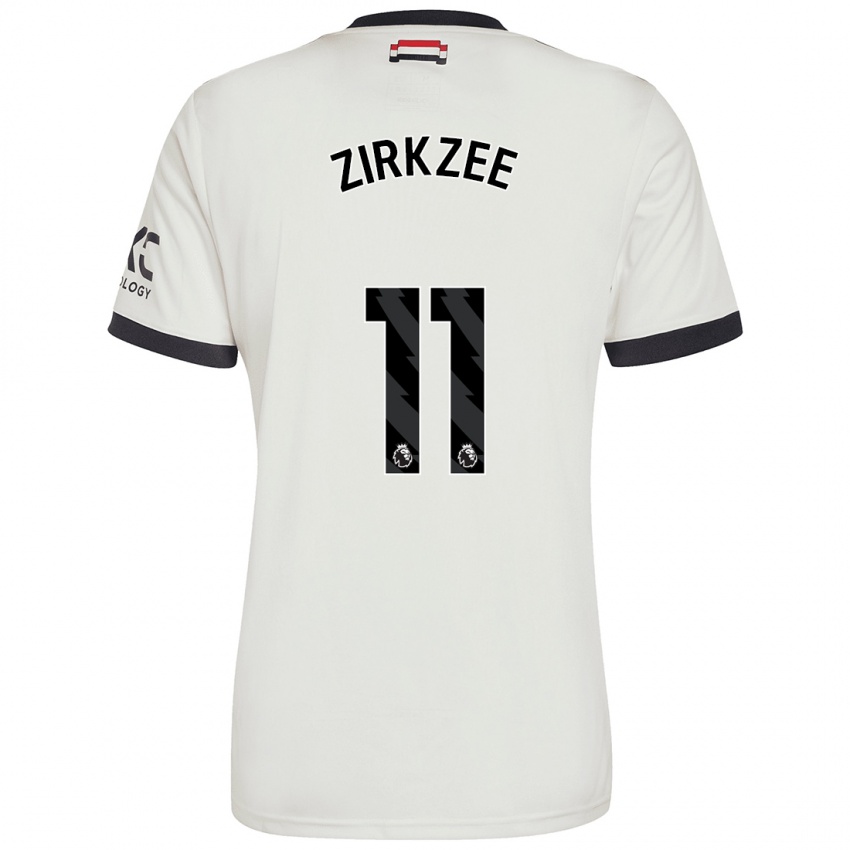 Bambino Maglia Joshua Zirkzee #11 Bianco Sporco Kit Gara Third 2024/25 Maglietta