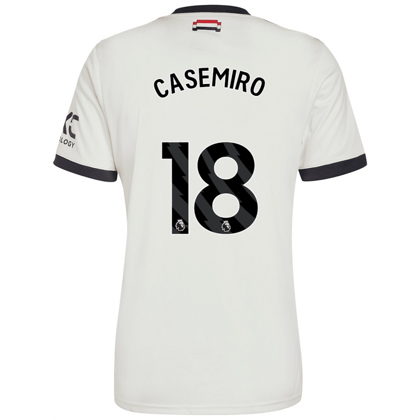 Bambino Maglia Casemiro #18 Bianco Sporco Kit Gara Third 2024/25 Maglietta