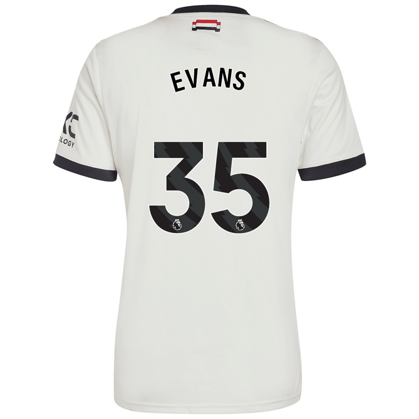 Bambino Maglia Jonny Evans #35 Bianco Sporco Kit Gara Third 2024/25 Maglietta