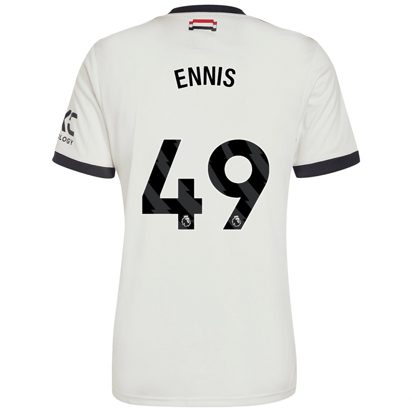 Bambino Maglia Ethan Ennis #49 Bianco Sporco Kit Gara Third 2024/25 Maglietta