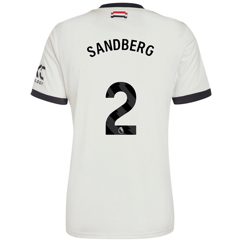 Bambino Maglia Anna Sandberg #2 Bianco Sporco Kit Gara Third 2024/25 Maglietta