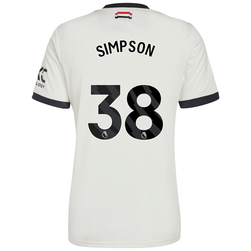 Bambino Maglia Jess Simpson #38 Bianco Sporco Kit Gara Third 2024/25 Maglietta