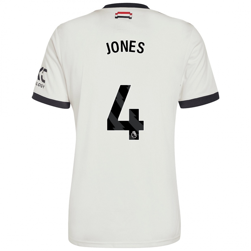 Bambino Maglia Phil Jones #4 Bianco Sporco Kit Gara Third 2024/25 Maglietta