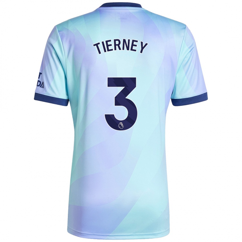 Bambino Maglia Kieran Tierney #3 Acquamarina Kit Gara Third 2024/25 Maglietta