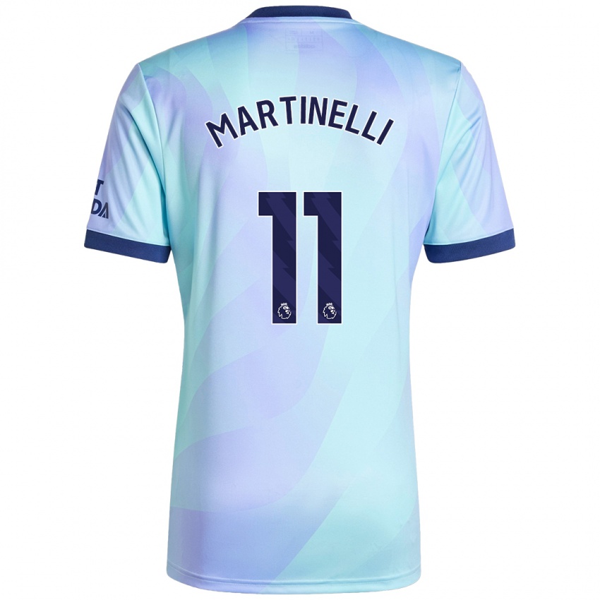 Bambino Maglia Gabriel Martinelli #11 Acquamarina Kit Gara Third 2024/25 Maglietta